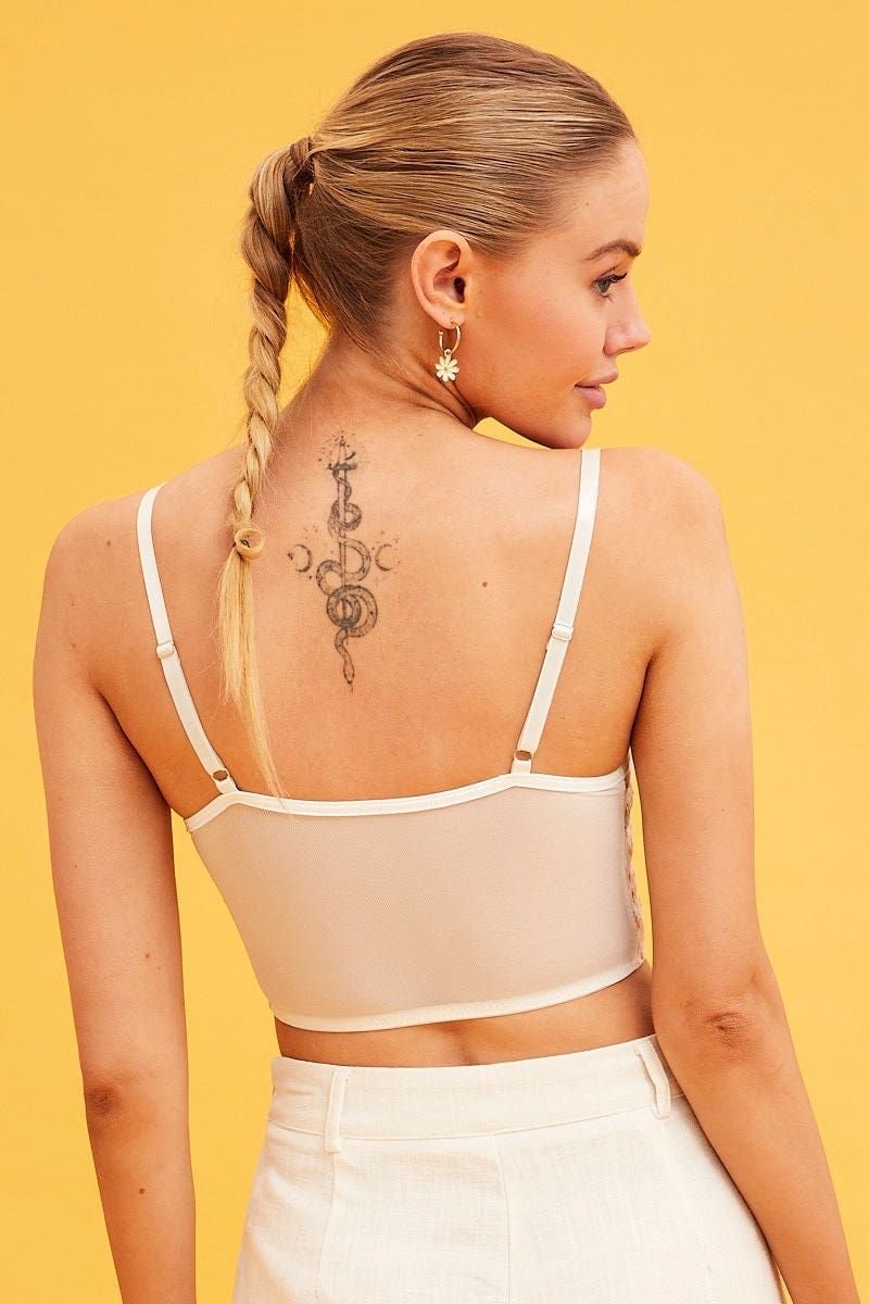 White Floral Print Lace Corset Top sold by Ally Fashion product image thumbnail 5