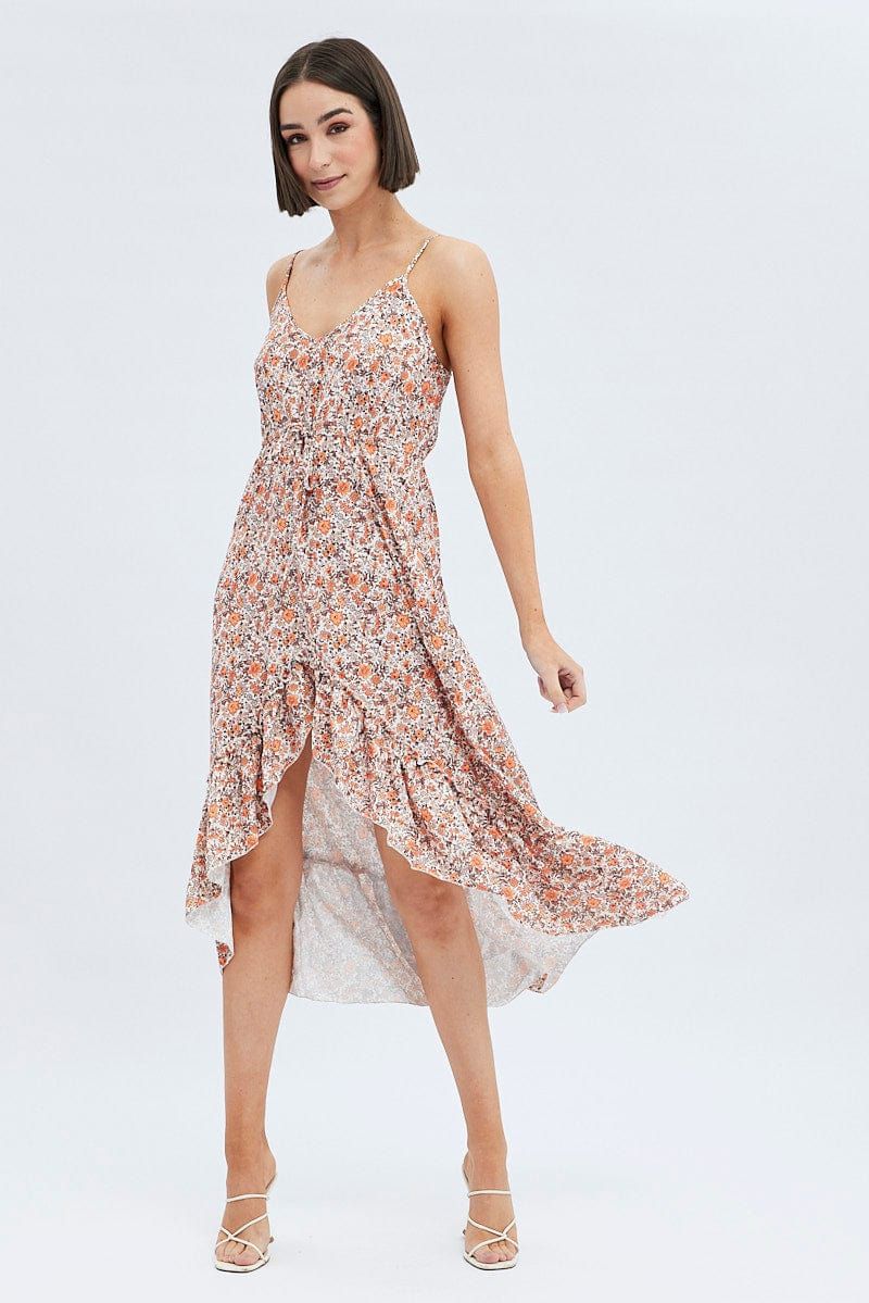 Print Midi Dress Ruffle sold by Ally Fashion