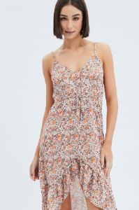 Print Midi Dress Ruffle sold by Ally Fashion