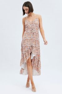 Print Midi Dress Ruffle sold by Ally Fashion