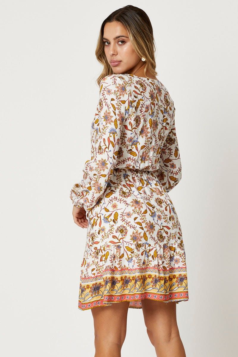 Print Long Sleeve Skater Dress sold by Ally Fashion product image thumbnail 4