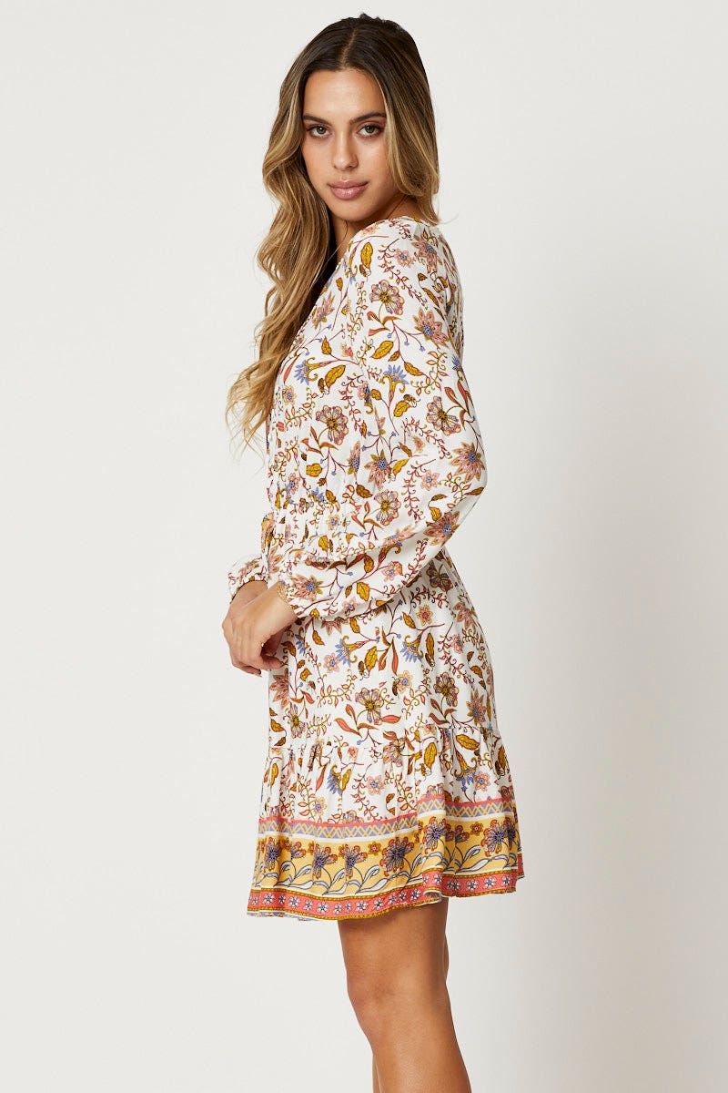Print Long Sleeve Skater Dress sold by Ally Fashion product image thumbnail 3