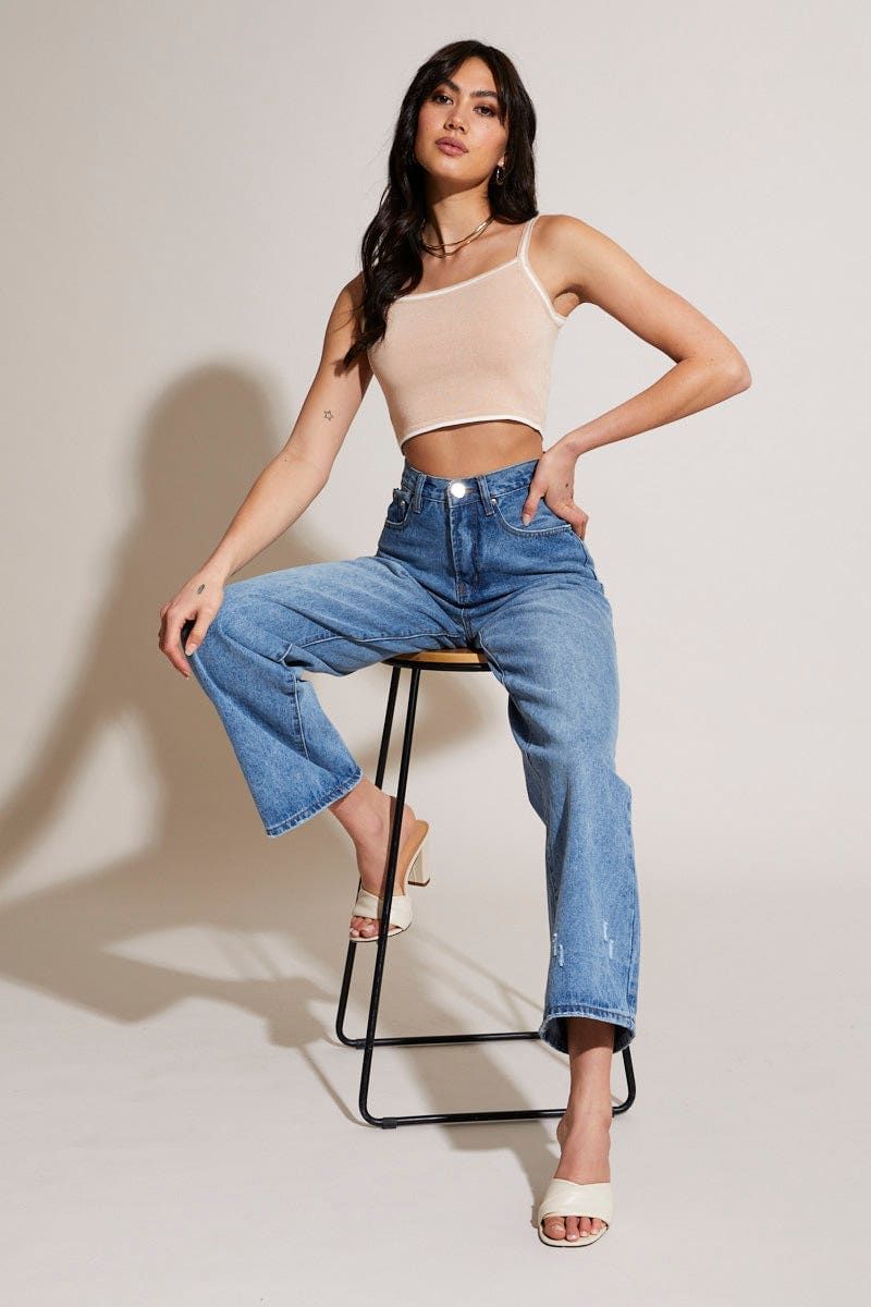 Beige Knit Top sold by Ally Fashion product image thumbnail 2