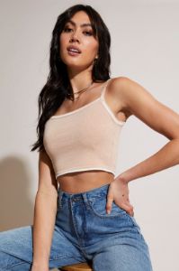 Beige Knit Top sold by Ally Fashion