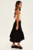 Black Asymmetrical Hem Tie Waist Midi Skirt sold by Ally Fashion