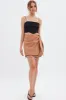 Beige Abstract Wrap Skirt Mini Tassels sold by Ally Fashion