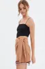 Beige Abstract Wrap Skirt Mini Tassels sold by Ally Fashion