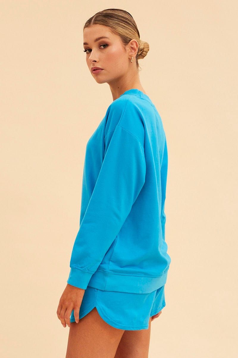 Blue Hudson Cotton Fleece Crew Neck Oversized Sweat sold by Ally Fashion product image thumbnail 4