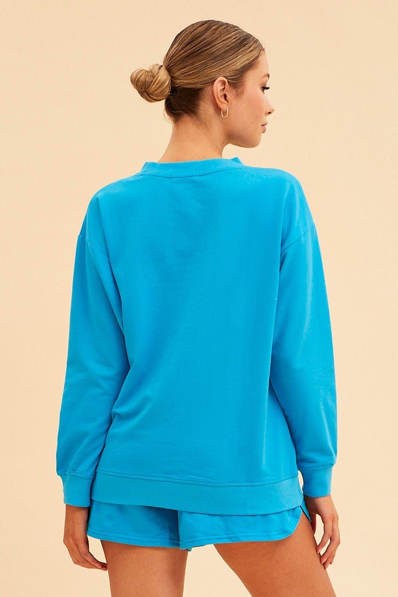 Blue Hudson Cotton Fleece Crew Neck Oversized Sweat sold by Ally Fashion product image thumbnail 5
