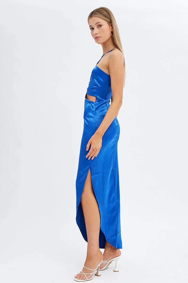 Blue Maxi Dress Side Slip sold by Ally Fashion product image thumbnail 4
