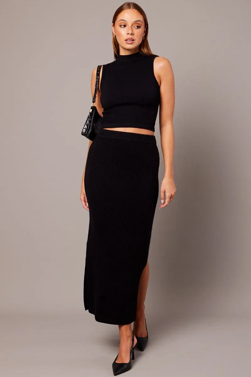 Black Tank Top High Neck Seamless sold by Ally Fashion product image thumbnail 2