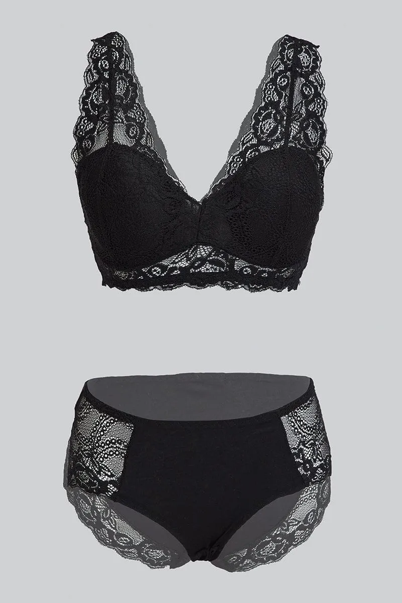 Black Lace Lingerie Set sold by Ally Fashion