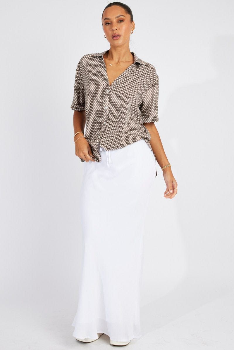 Brown Geo Shirt Short Sleeve sold by Ally Fashion product image thumbnail 2