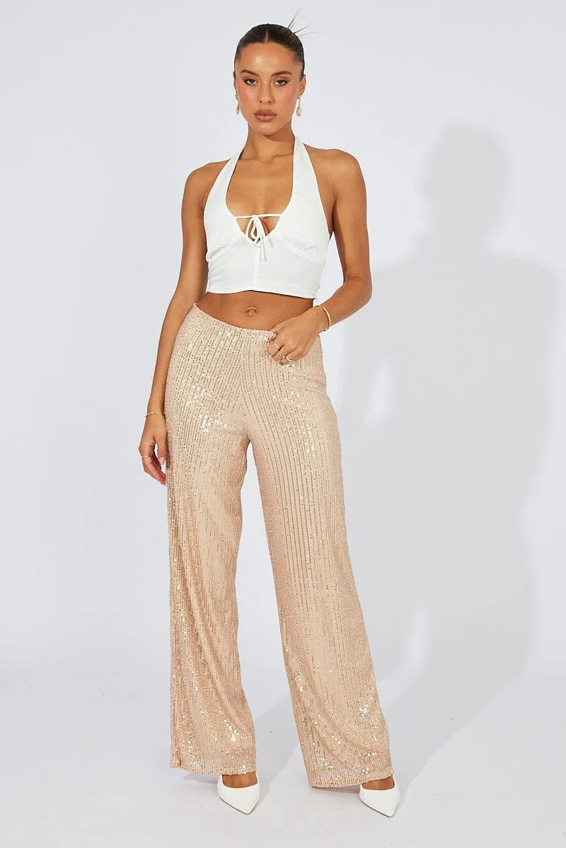 White Crop Top Halter sold by Ally Fashion product image thumbnail 5