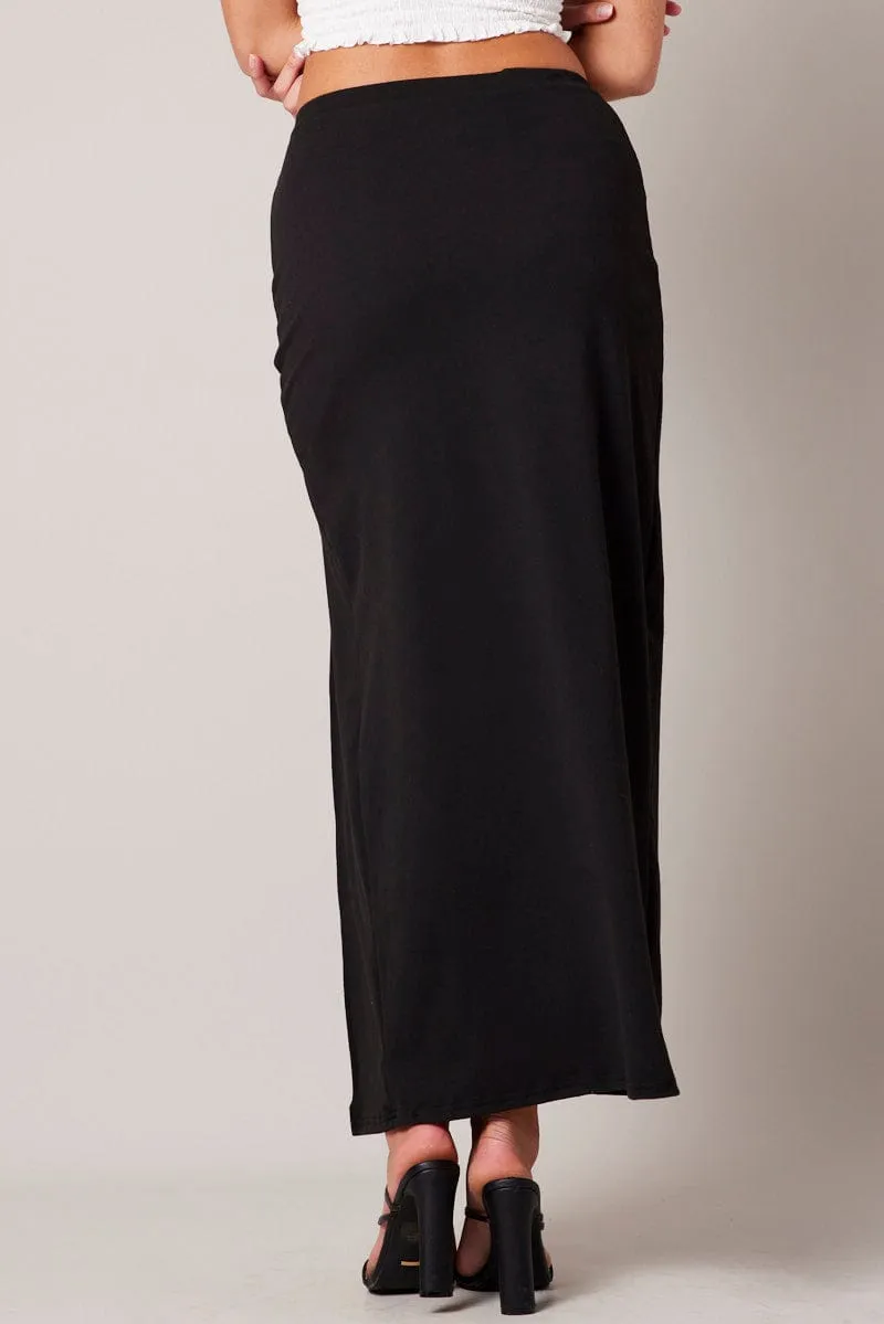 Black Supersoft Skirt Front Split Double Layer sold by Ally Fashion product image thumbnail 5