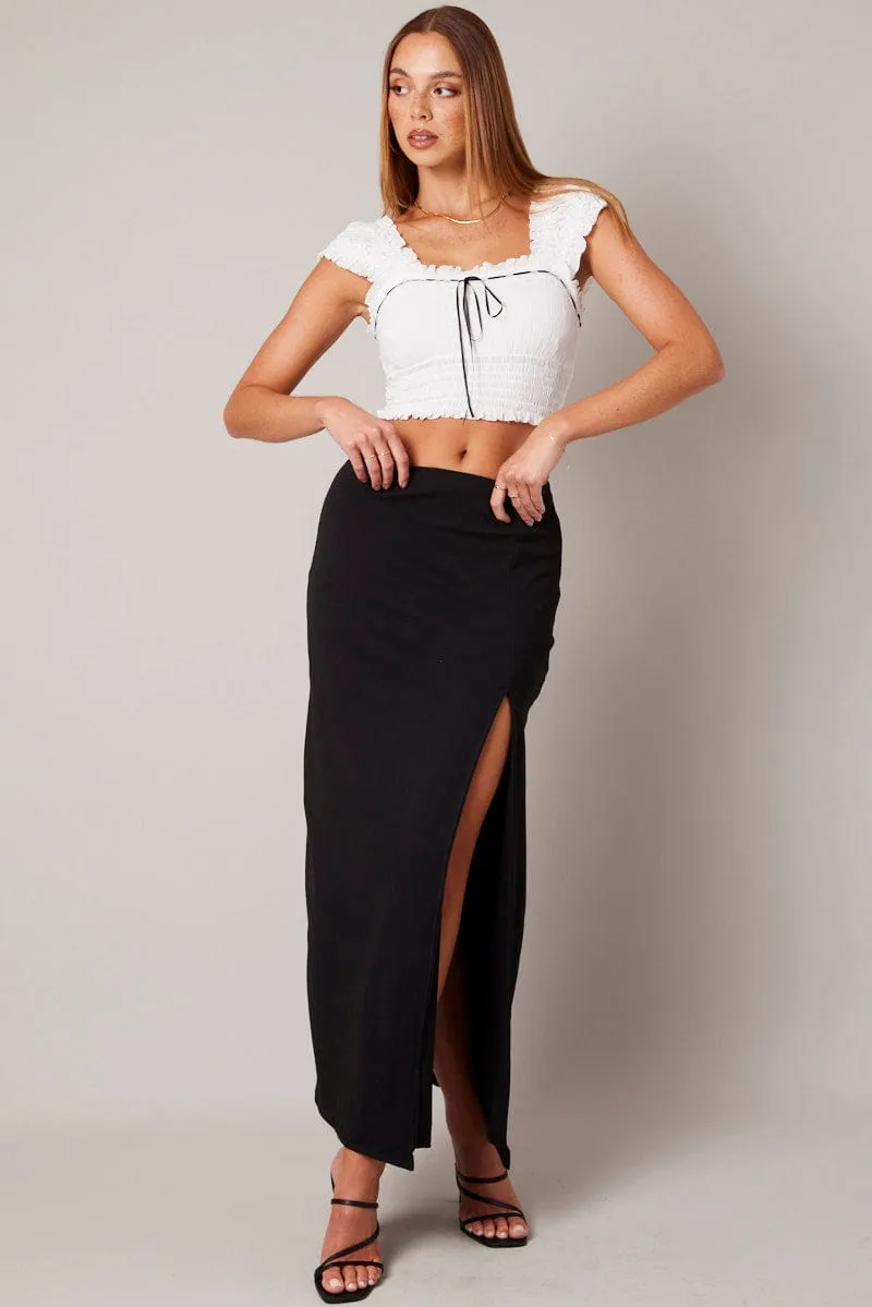 Black Supersoft Skirt Front Split Double Layer sold by Ally Fashion product image thumbnail 2