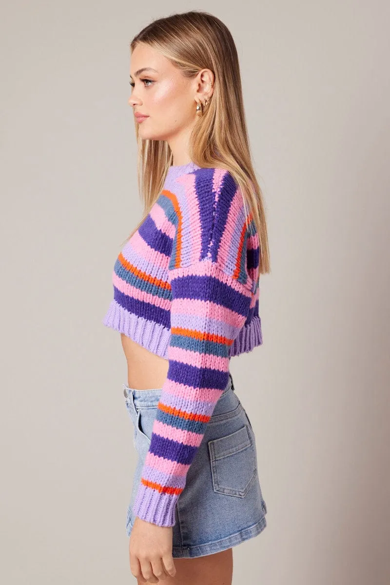 Multi Stripe Knit Jumper sold by Ally Fashion product image thumbnail 4
