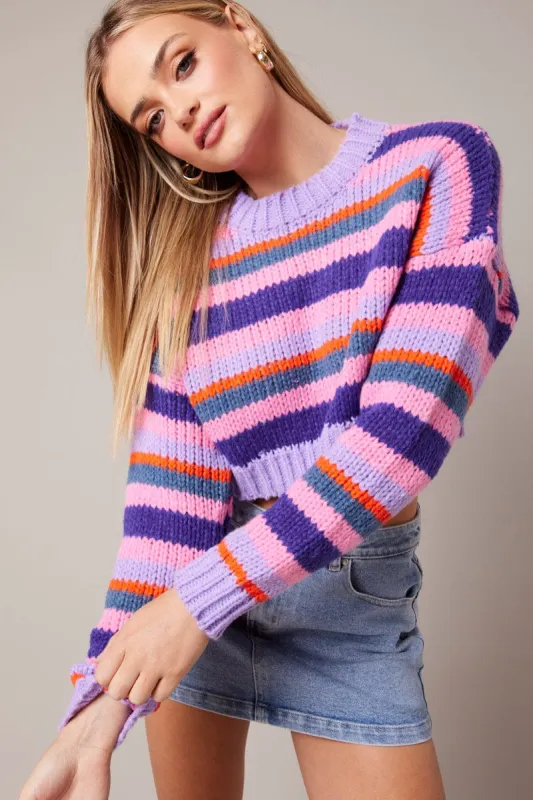 Multi Stripe Knit Jumper sold by Ally Fashion