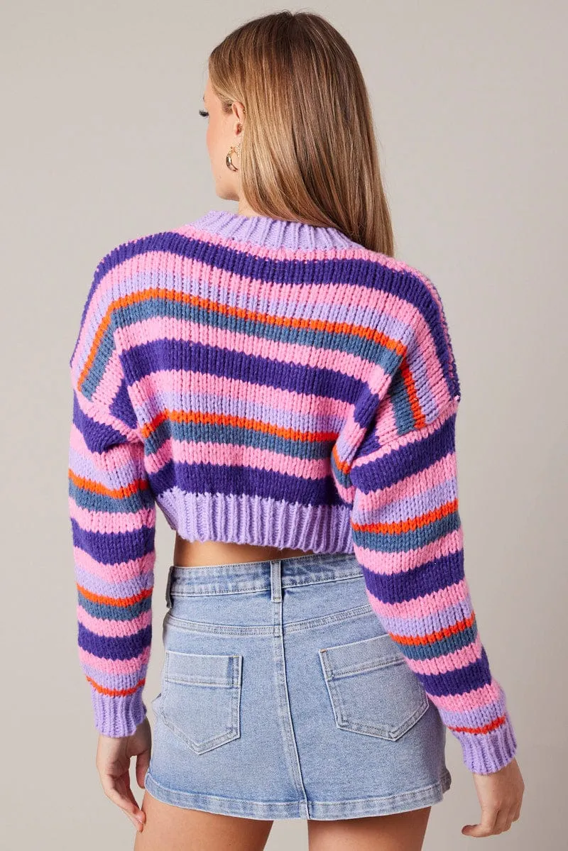 Multi Stripe Knit Jumper sold by Ally Fashion product image thumbnail 5