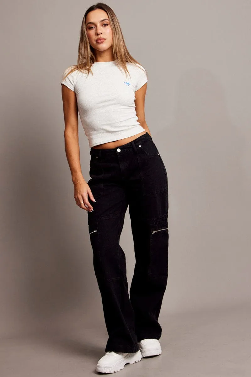 Grey Graphic Tee Short Sleeve sold by Ally Fashion product image thumbnail 2