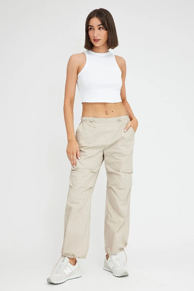 Beige Parachute Pants Cargo sold by Ally Fashion product image thumbnail 3