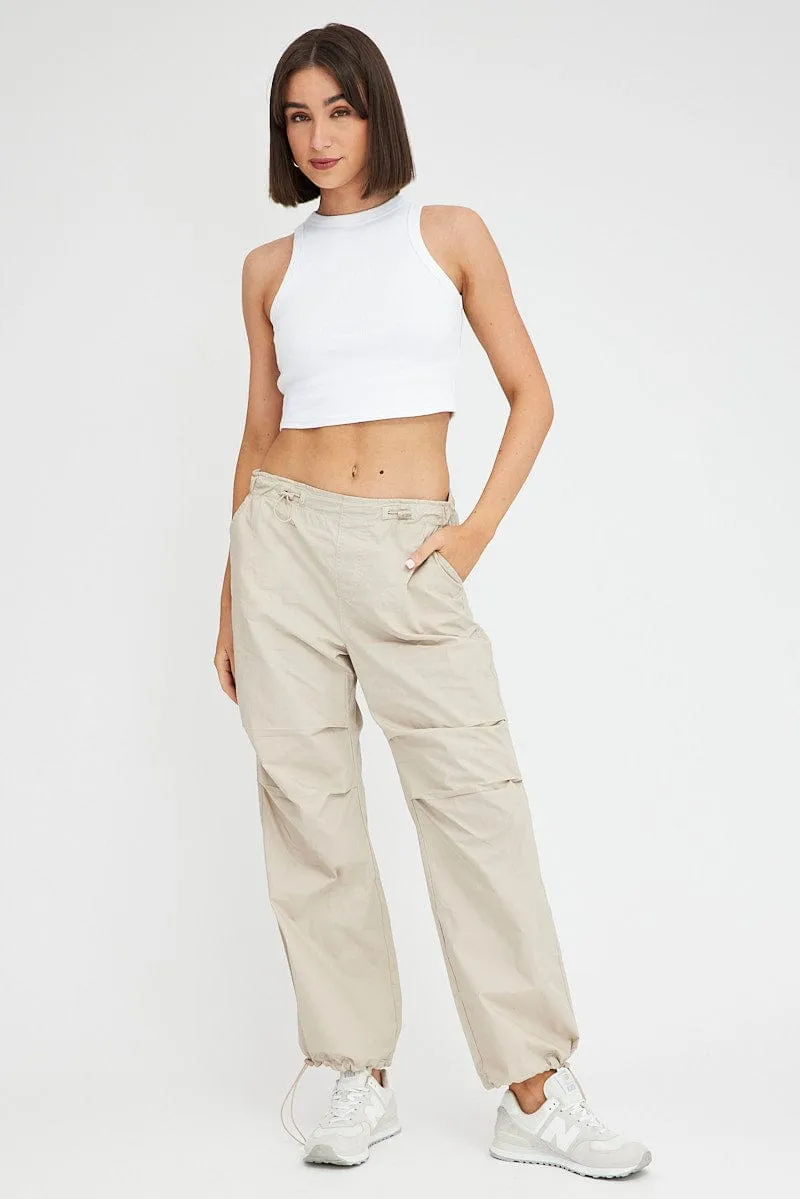 Beige Parachute Pants Cargo sold by Ally Fashion