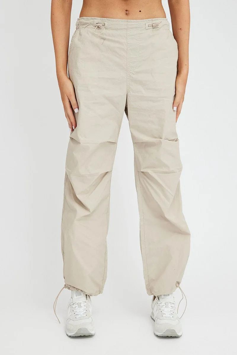 Beige Parachute Pants Cargo sold by Ally Fashion product image thumbnail 2
