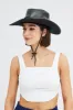 Black PU Cowboy Hat sold by Ally Fashion