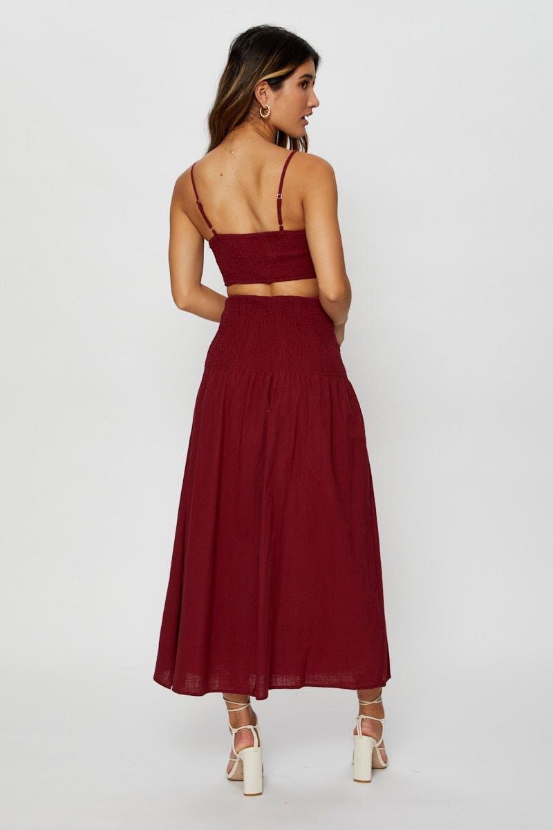 Brown Shirred Maxi Skirt sold by Ally Fashion product image thumbnail 9