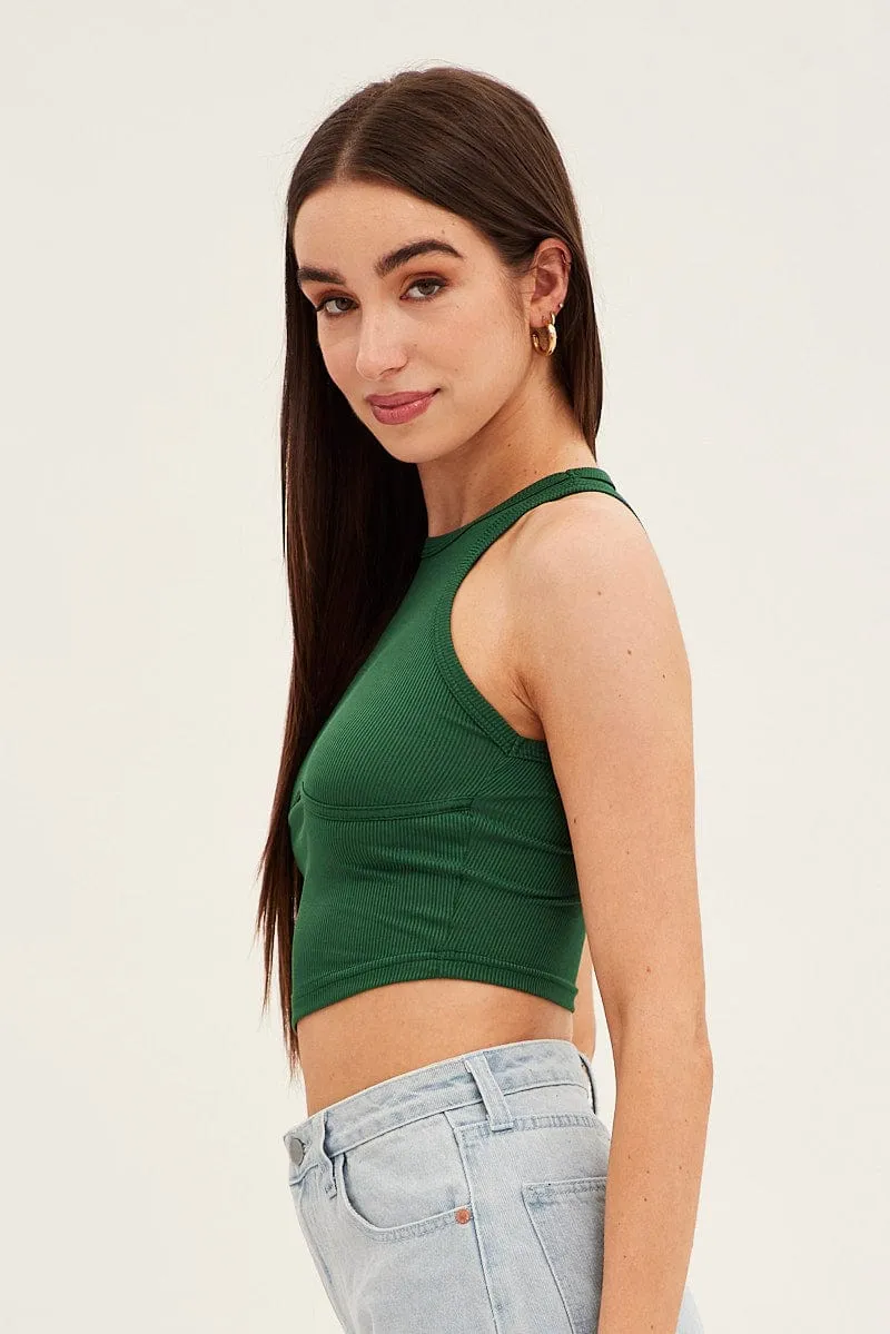 Green Basic Jersey Top sold by Ally Fashion product image thumbnail 4