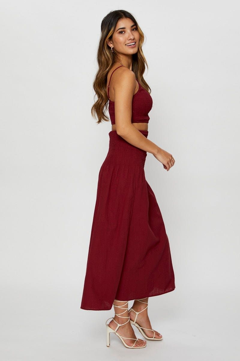 Brown Shirred Maxi Skirt sold by Ally Fashion product image thumbnail 4