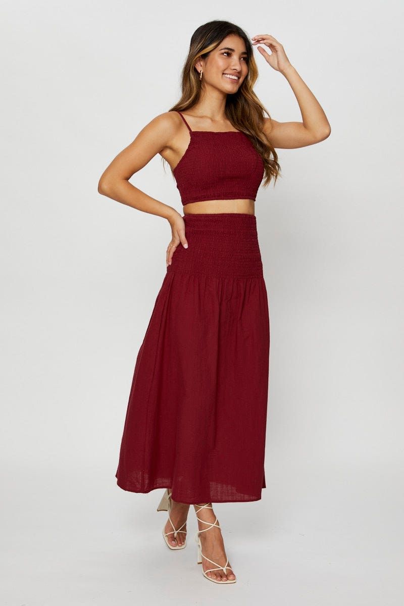 Brown Shirred Maxi Skirt sold by Ally Fashion product image thumbnail 7