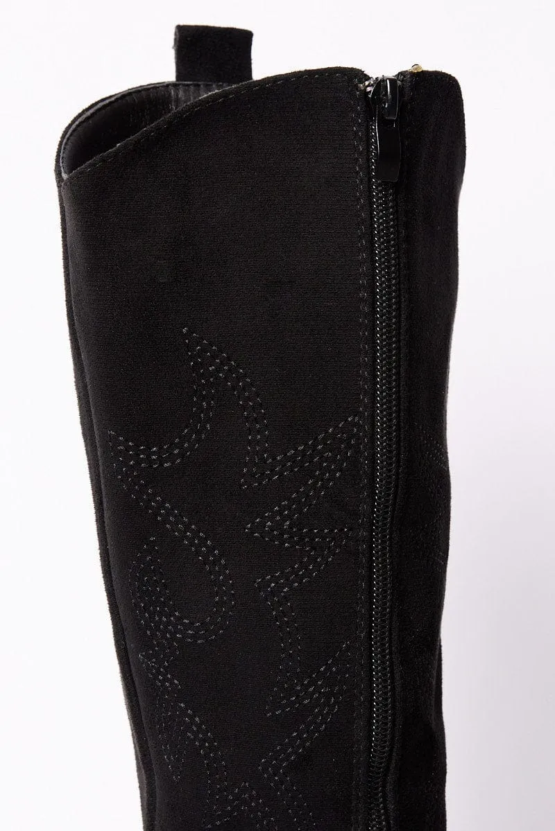 Black Western Boots Suede sold by Ally Fashion product image thumbnail 2