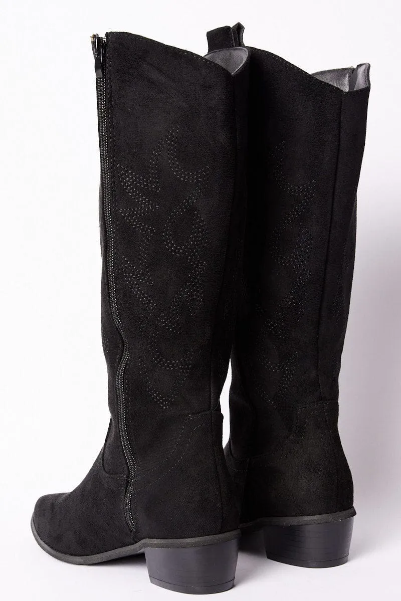 Black Western Boots Suede sold by Ally Fashion product image thumbnail 3