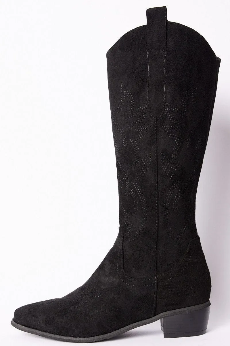 Black Western Boots Suede sold by Ally Fashion product image thumbnail 4