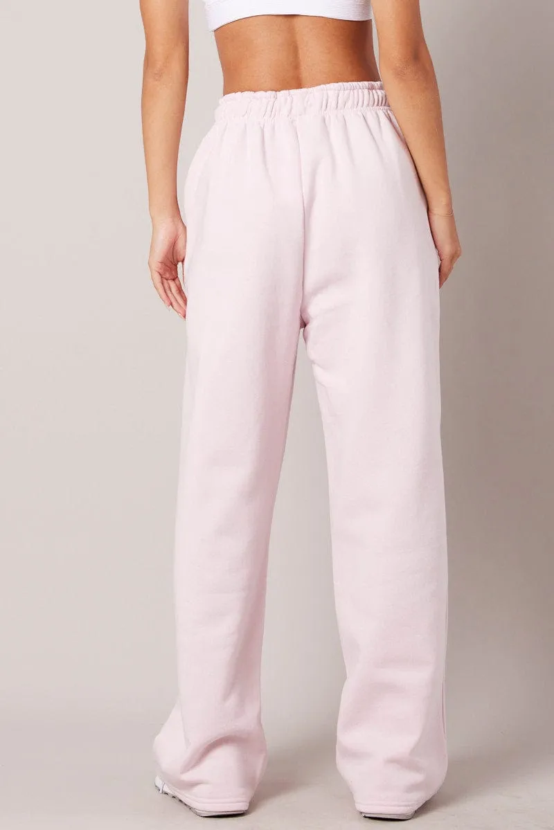 Pink Track Pants Wide Leg Pants sold by Ally Fashion product image thumbnail 5