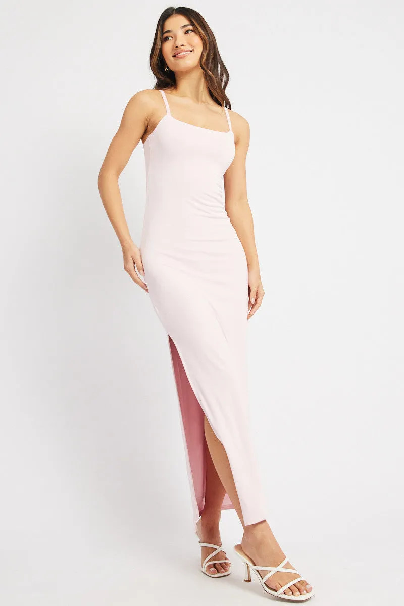 Pink Bodycon Dress Maxi Supersoft sold by Ally Fashion