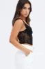Black Lace Top Short Sleeve Slightly Stretch sold by Ally Fashion
