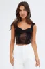 Black Lace Top Short Sleeve Slightly Stretch sold by Ally Fashion