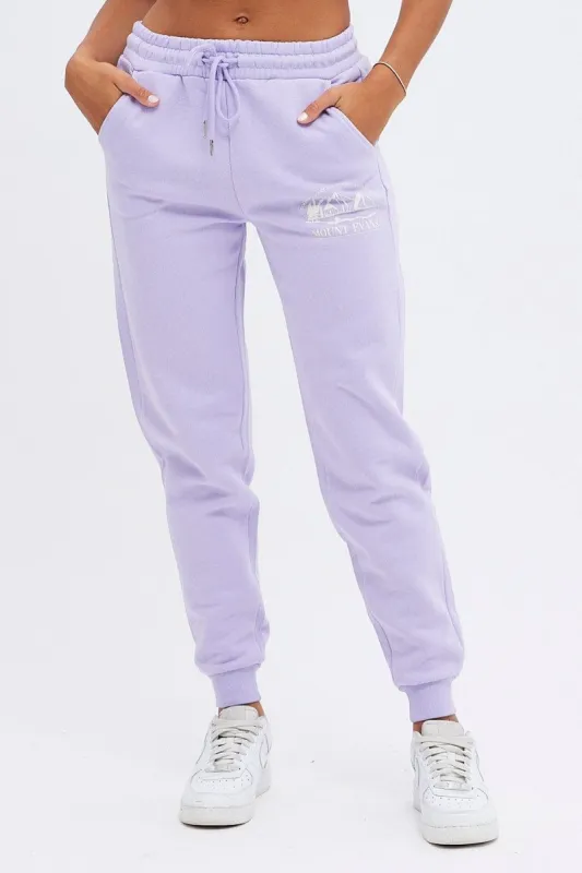 Purple Track Pants High Rise Jogger sold by Ally Fashion