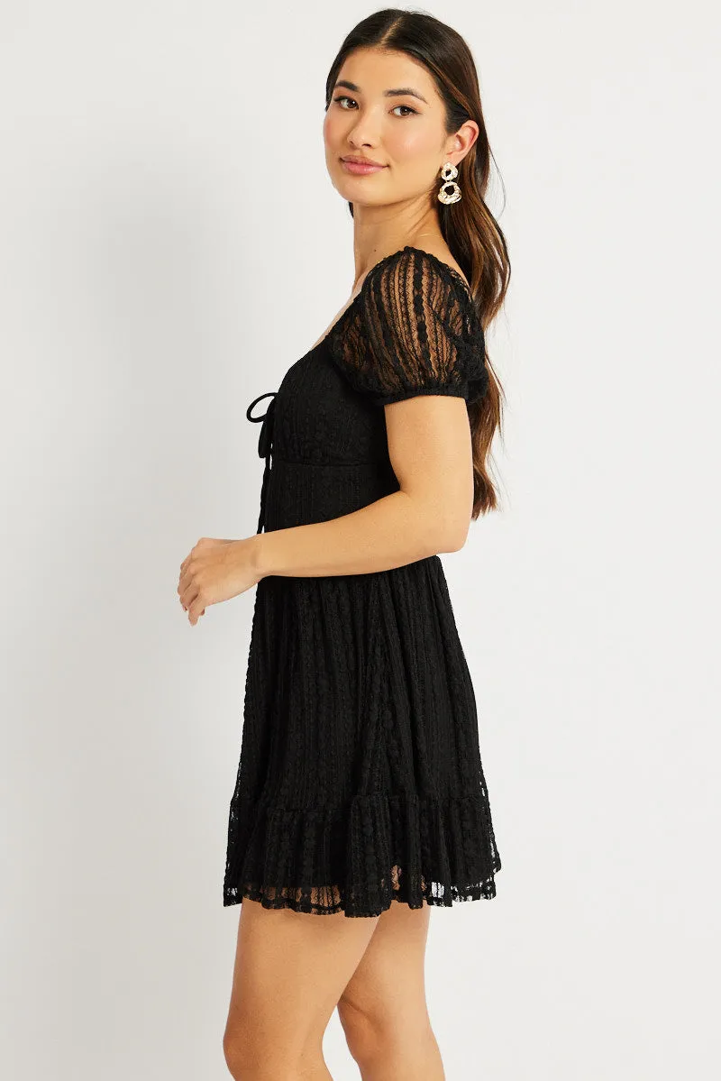 Black Fit And Flare Dress Mini Lace sold by Ally Fashion product image thumbnail 4