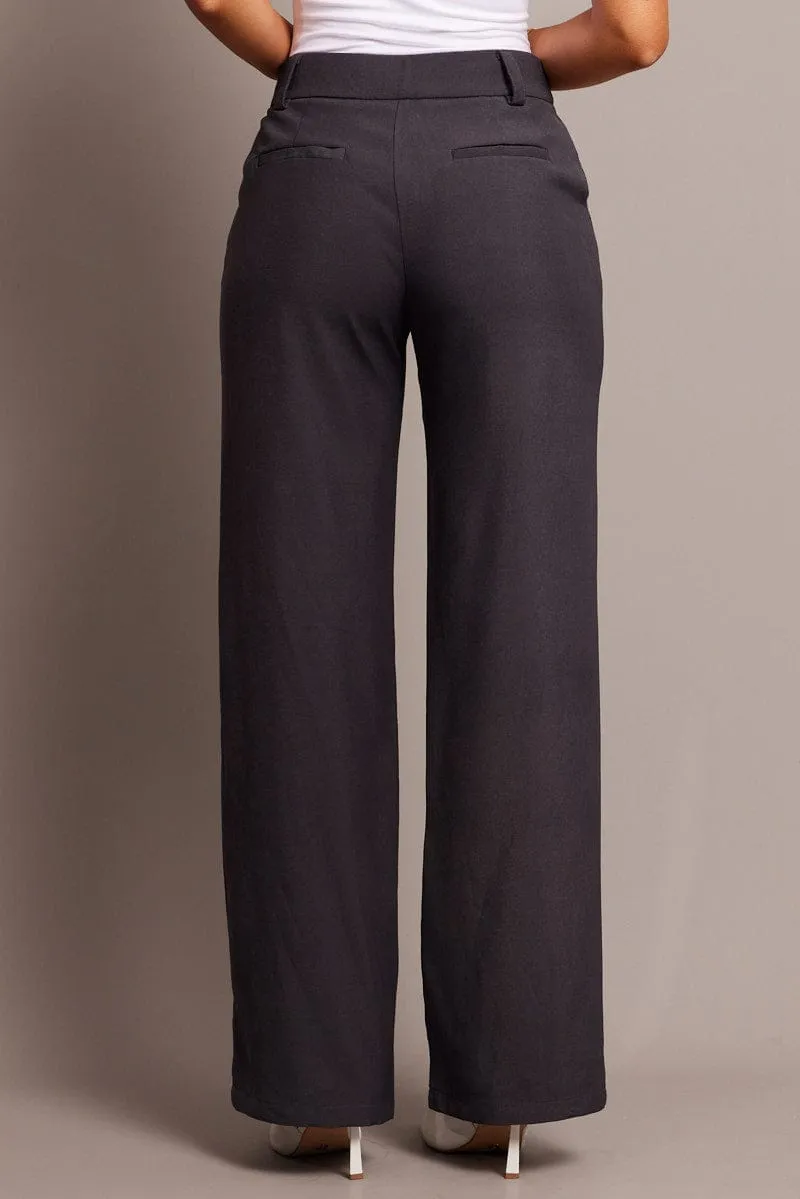 Grey Straight Fit Pants Mid Rise sold by Ally Fashion product image thumbnail 5