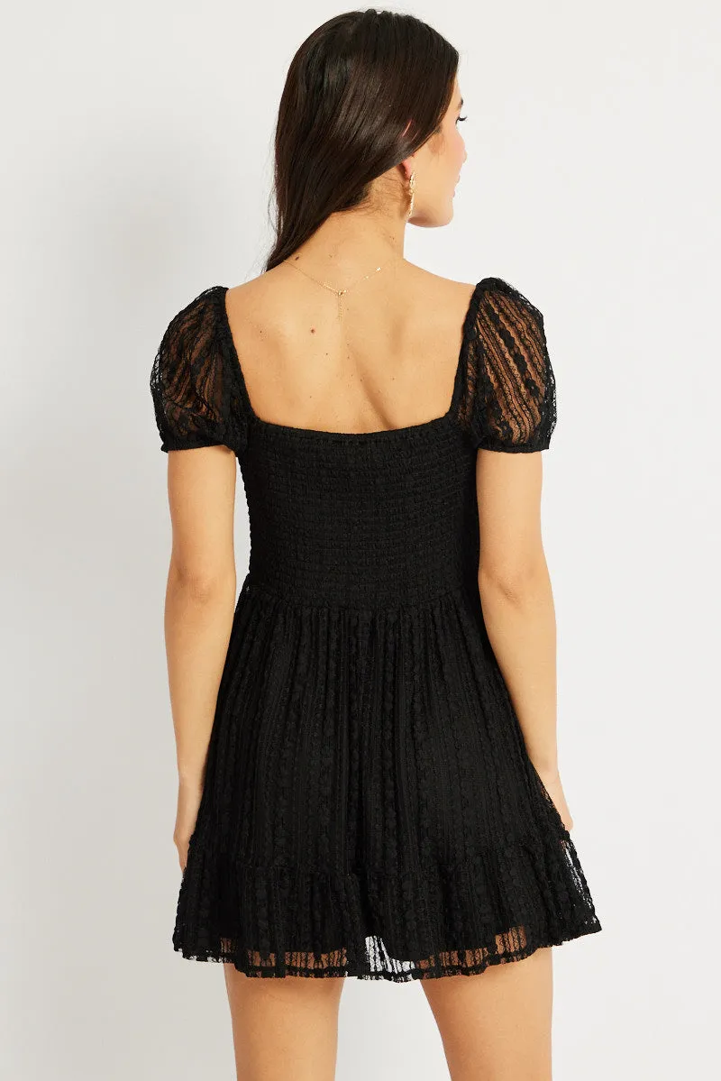 Black Fit And Flare Dress Mini Lace sold by Ally Fashion product image thumbnail 5
