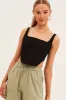 Black Corset Top Sleeveless Square Neck Structured sold by Ally Fashion