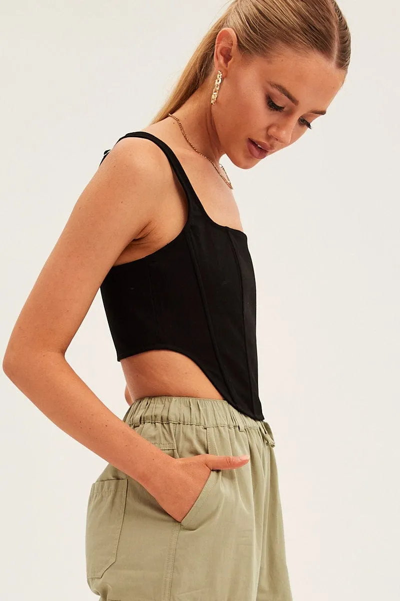 Black Corset Top Sleeveless Square Neck Structured sold by Ally Fashion product image thumbnail 4