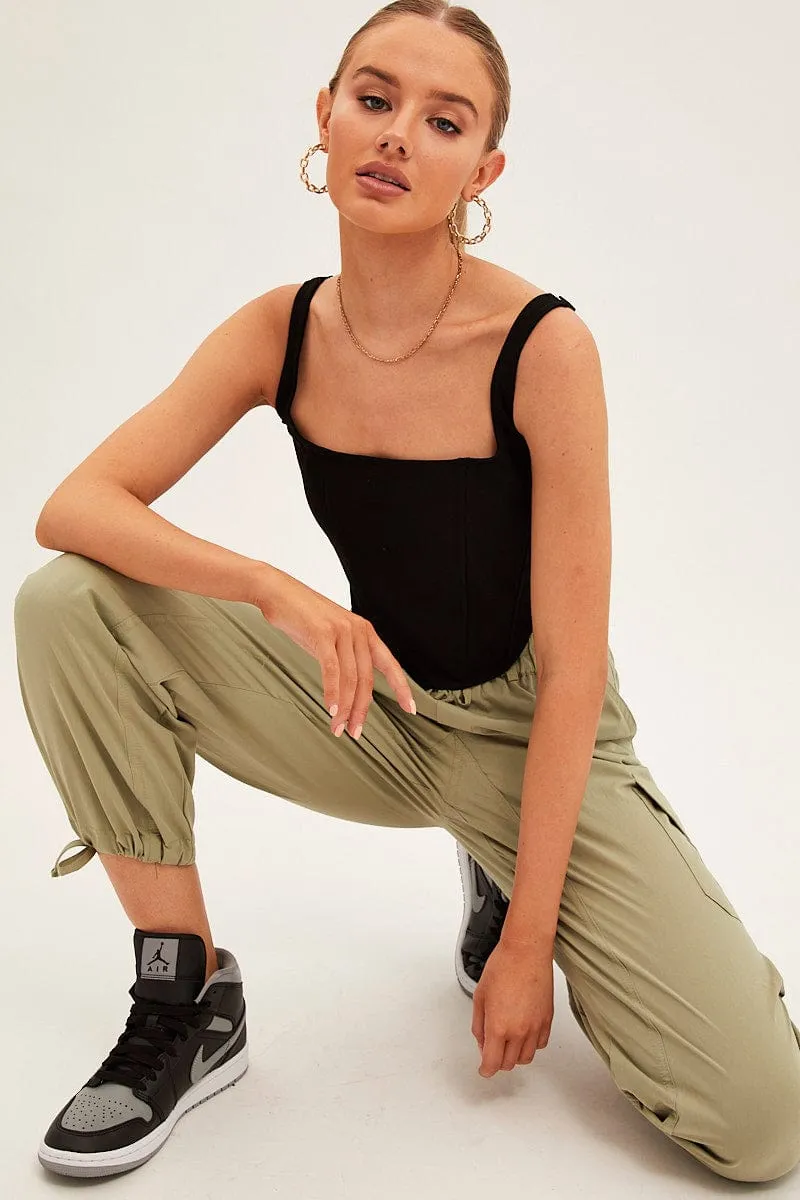 Black Corset Top Sleeveless Square Neck Structured sold by Ally Fashion