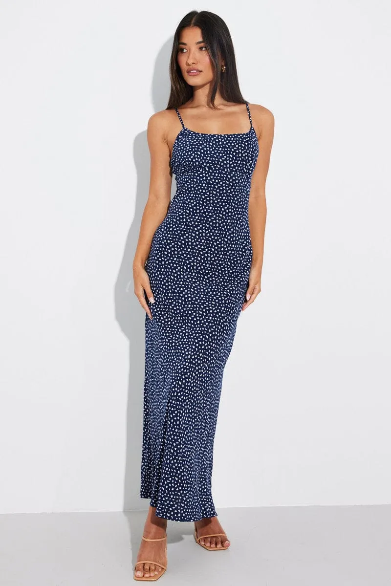 Blue Ditsy Maxi Dress Sleeveless Slip sold by Ally Fashion product image thumbnail 2