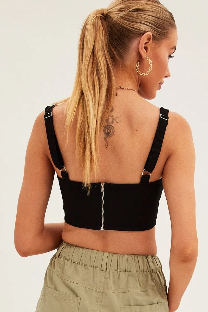 Black Corset Top Sleeveless Square Neck Structured sold by Ally Fashion product image thumbnail 5