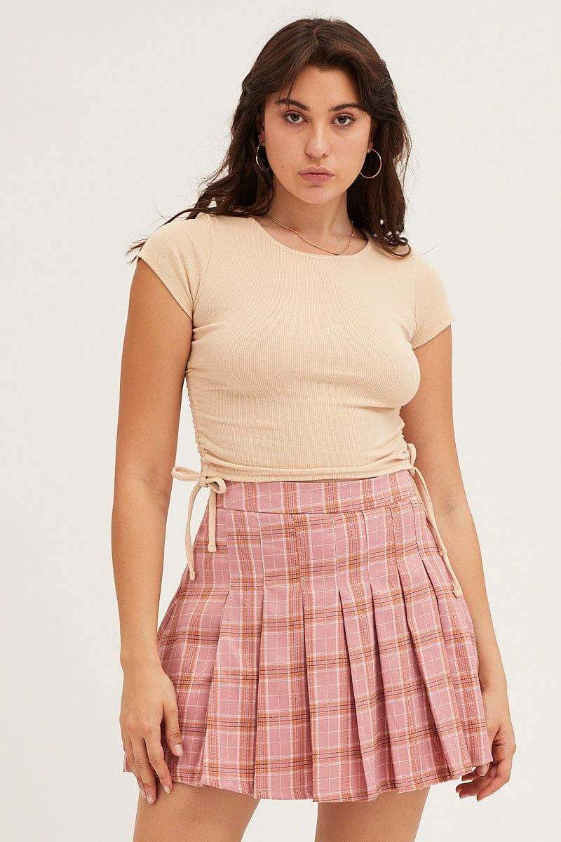 Check High Waist Check Pleated Tennis Skirt sold by Ally Fashion