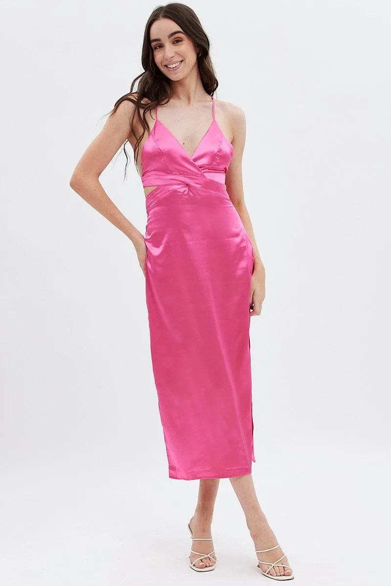 Pink Cutout Midi Dress sold by Ally Fashion product image thumbnail 2